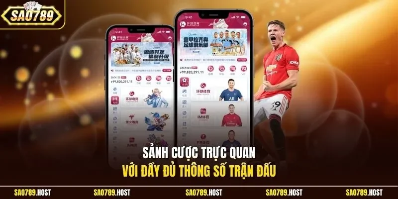 Sảnh cược trực quan với đầy đủ thông số trận đấu